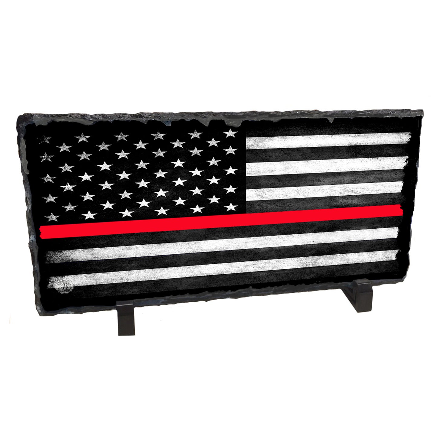 SR-015 Slate Rock - Fire Firefighters Thin Red Line American Flag