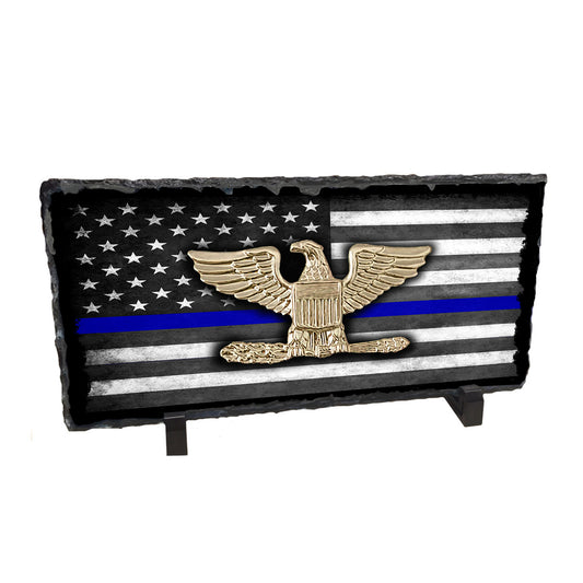 SR-019 Slate Rock - Law Enforcement Ranks Thin Blue Line Flag