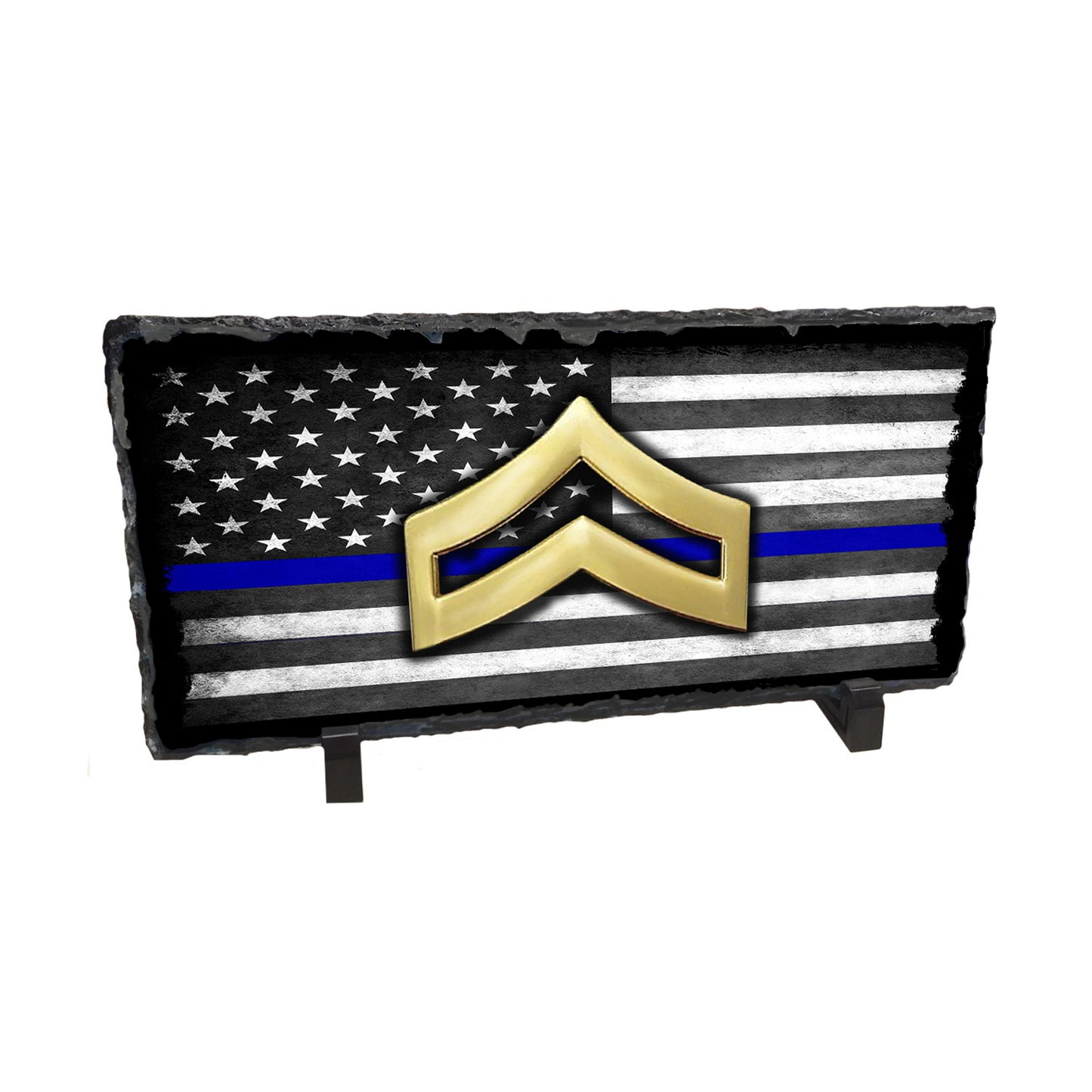SR-019 Slate Rock - Law Enforcement Ranks Thin Blue Line Flag