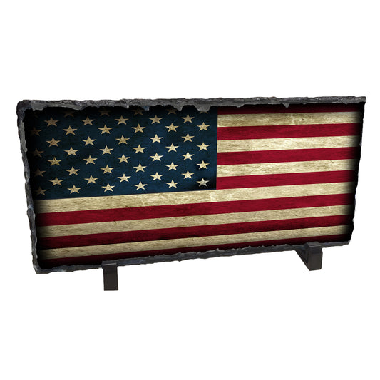 SR-038 Slate Rock - Patriotic Distressed American Flag Old Glory