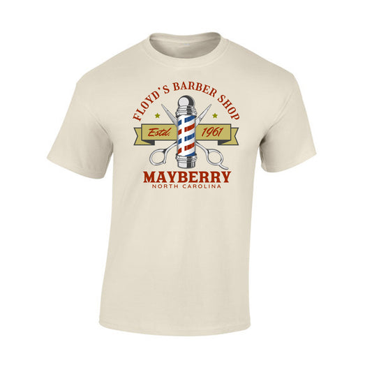TS-001 T-shirt Cotton - Mayberry Floyds Barber Shop Est 1961