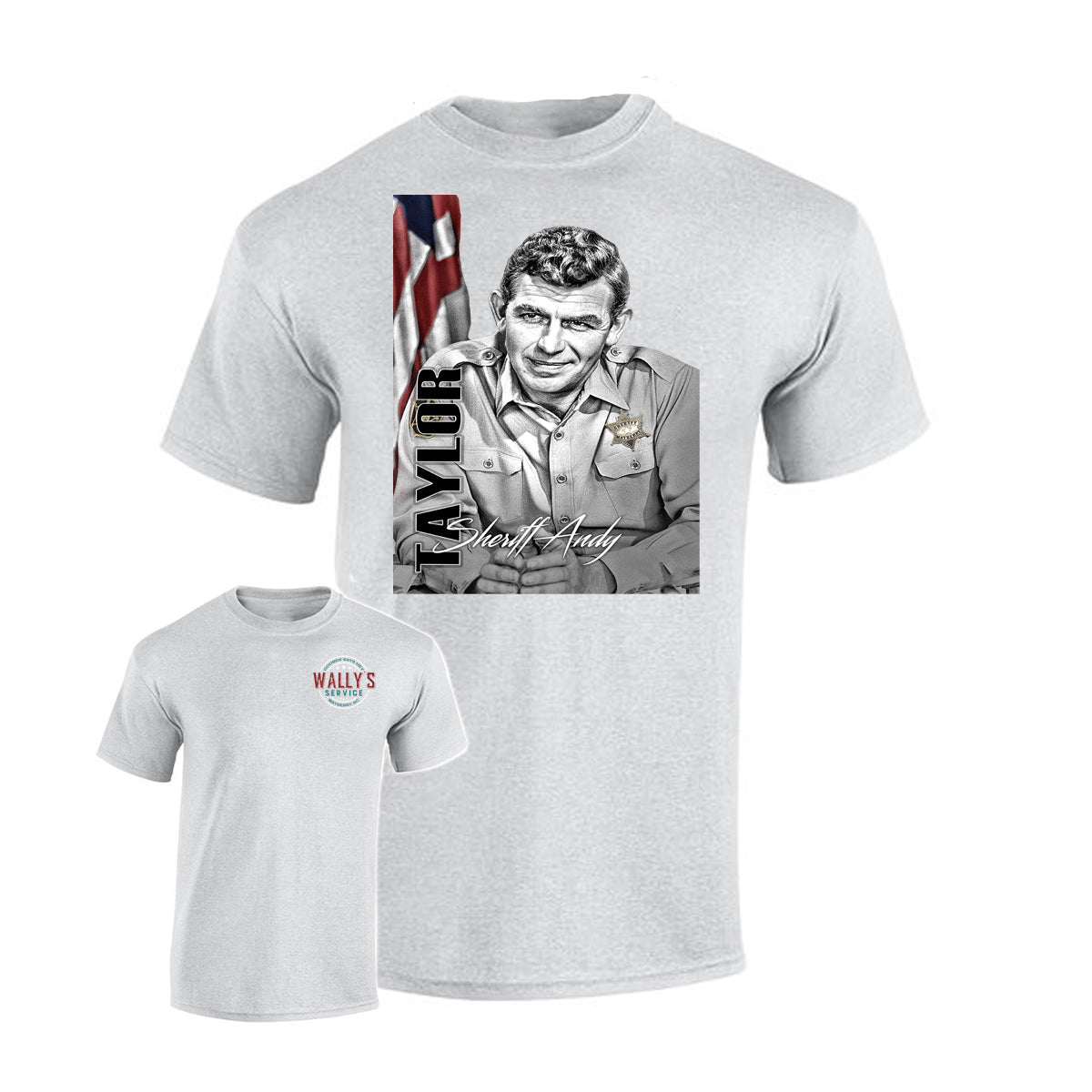 TS-017 T-shirt Cotton - Mayberry Ash T-Shirt Andy Taylor with Flag