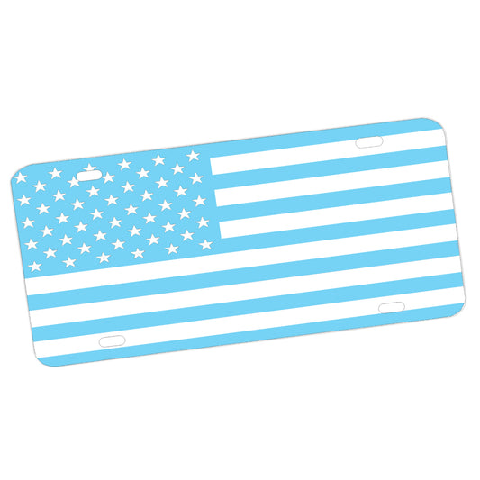 LP-301 Carolina Blue American Flag License Plate