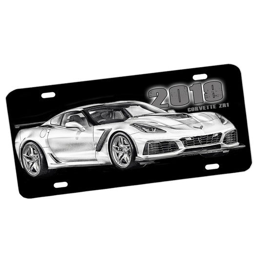 LP-305 Corvette Sketch WEB License Plate