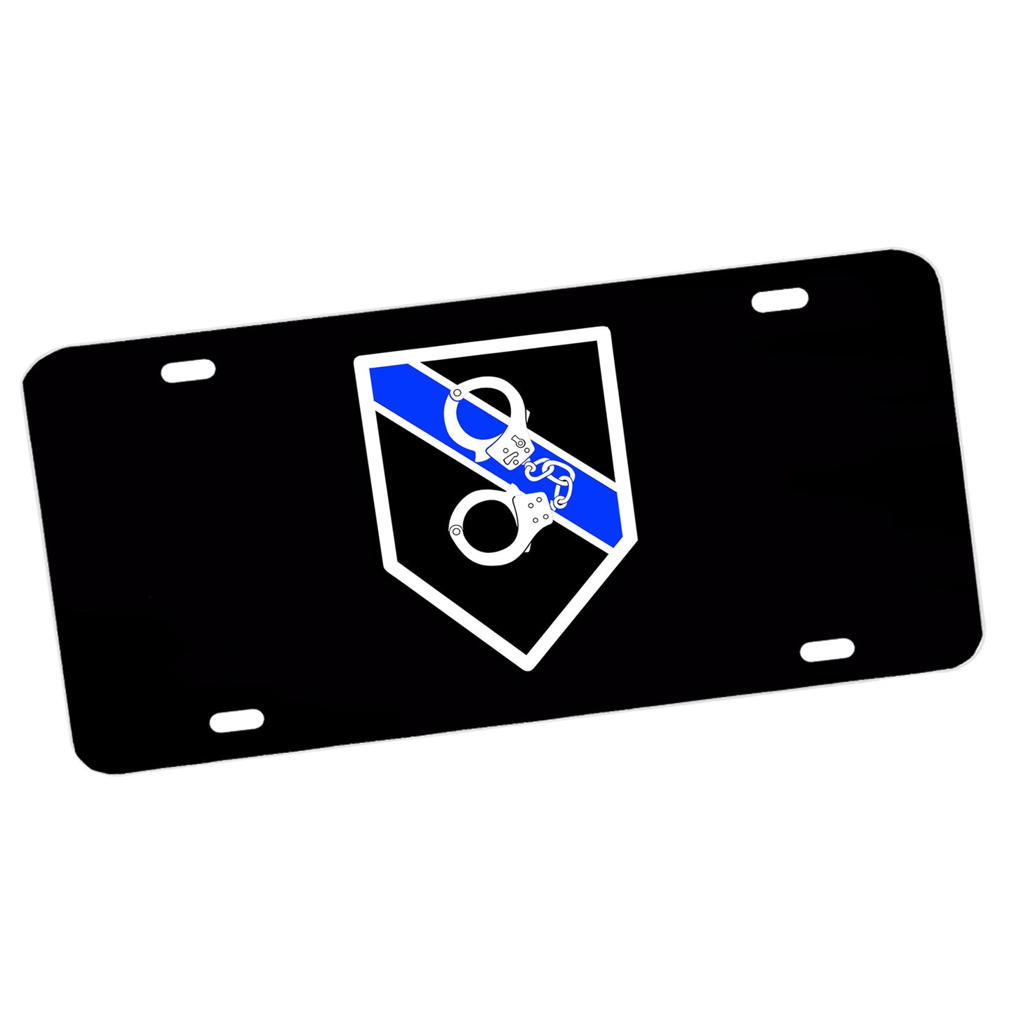 LP-198 Thin Blue Line Handcuffs License Plate