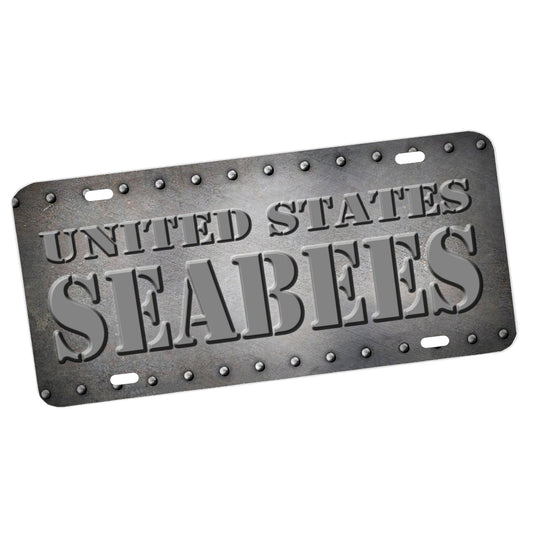 LP-136 United States Seabees Steel License Plate