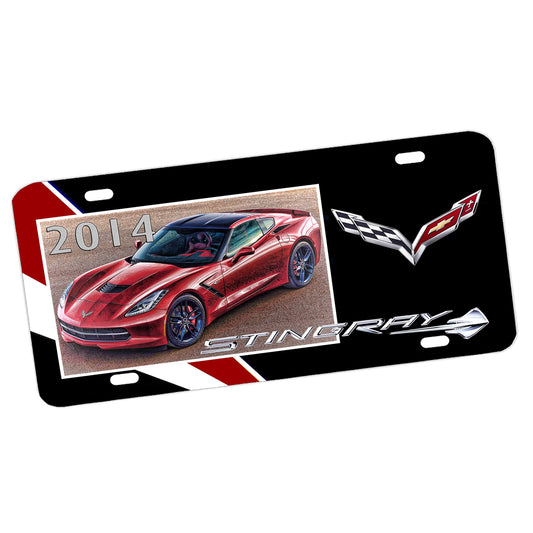 LP-133 2014 Red Corvette Stingray License Plate