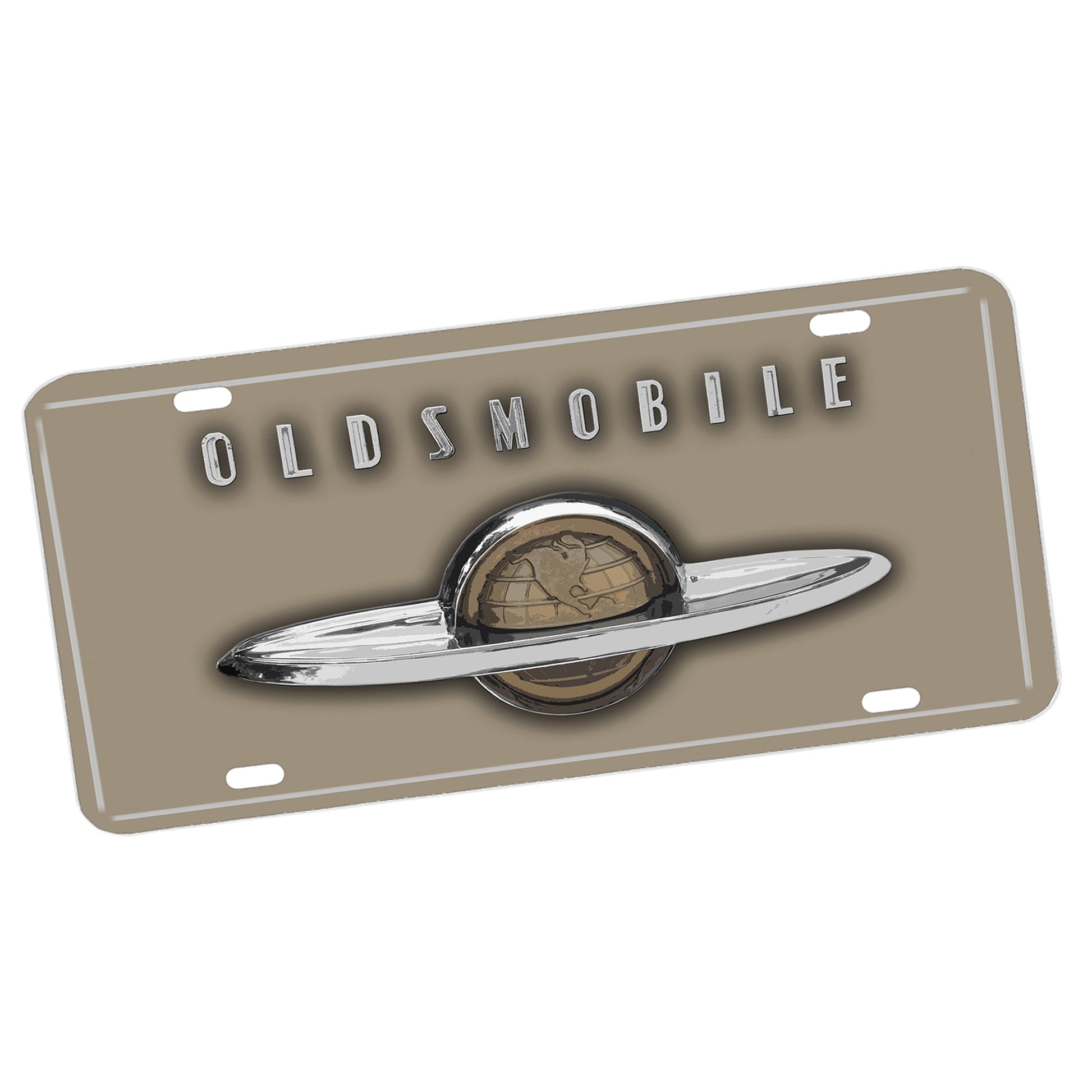 LP-113 Oldsmobile Tan Emblem License Plate