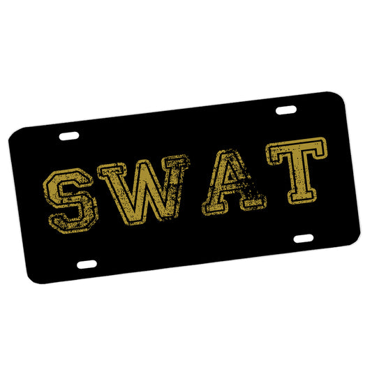 LP-105 SWAT Gold Lettering License Plate