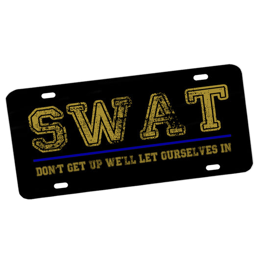 LP-103 Gold SWAT Blue Line License Plate