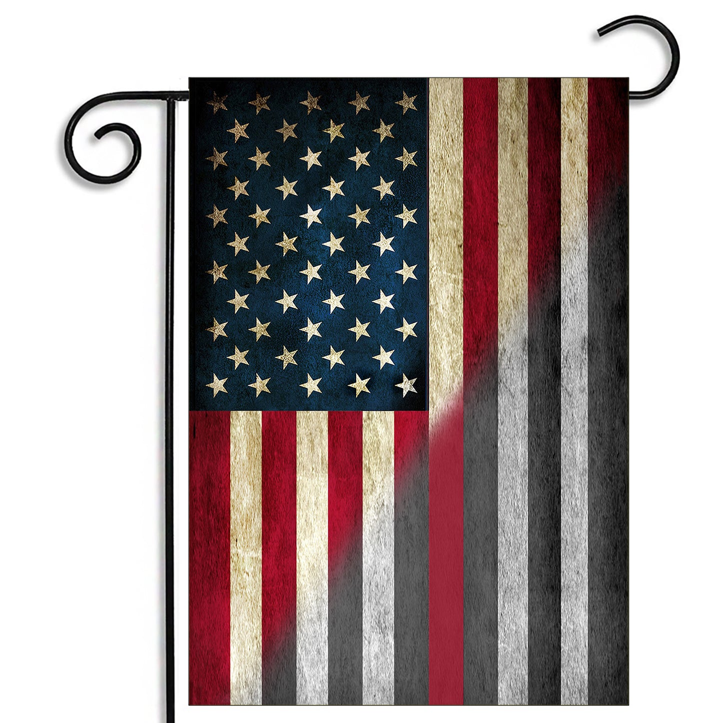 GFLG-098 Fire  - Garden Flag Firefighters Thin Red Line Half Color