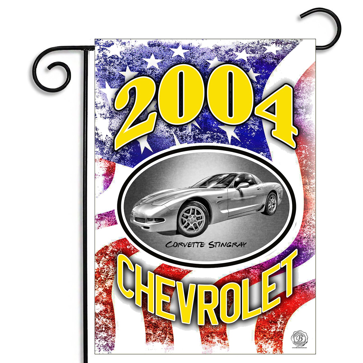 GFLG-103 Corvette  - Garden Flag 2003 through 2019 Corvette American Flag