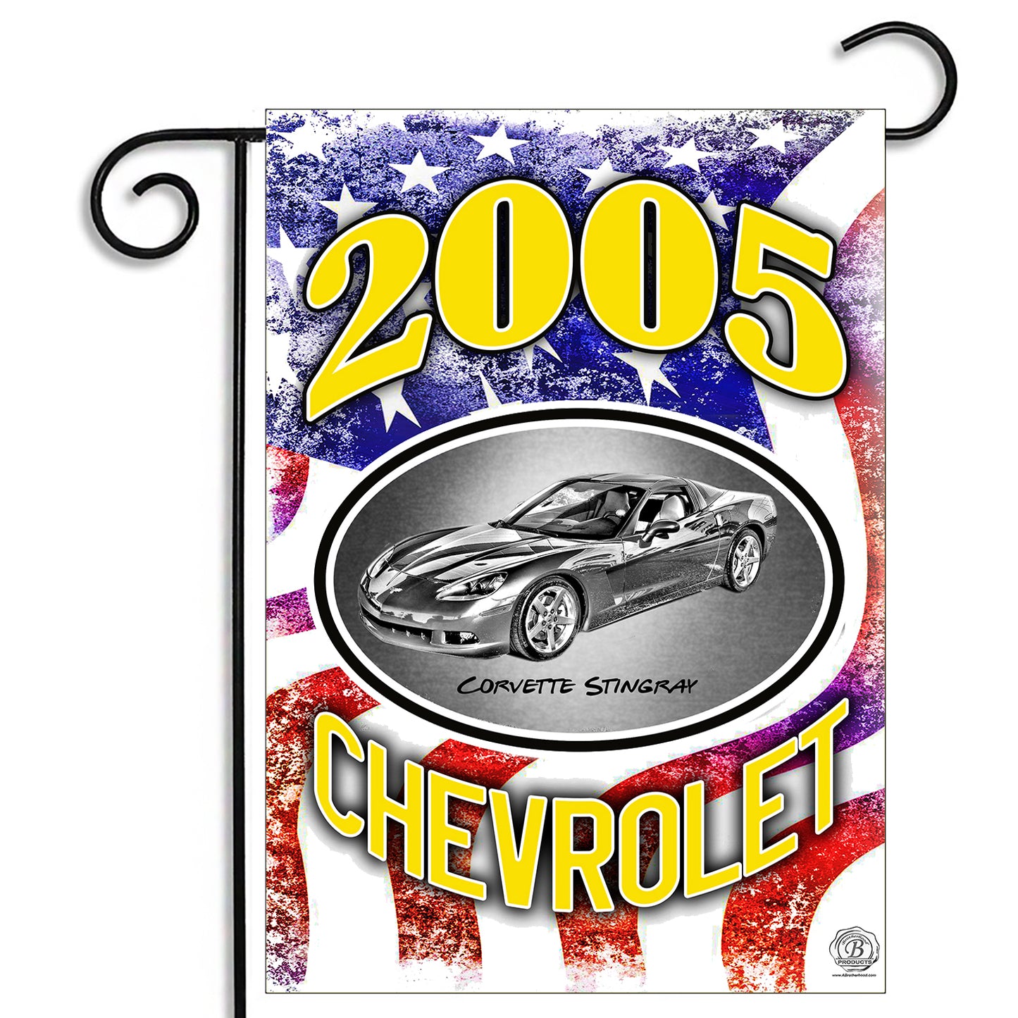 GFLG-103 Corvette  - Garden Flag 2003 through 2019 Corvette American Flag