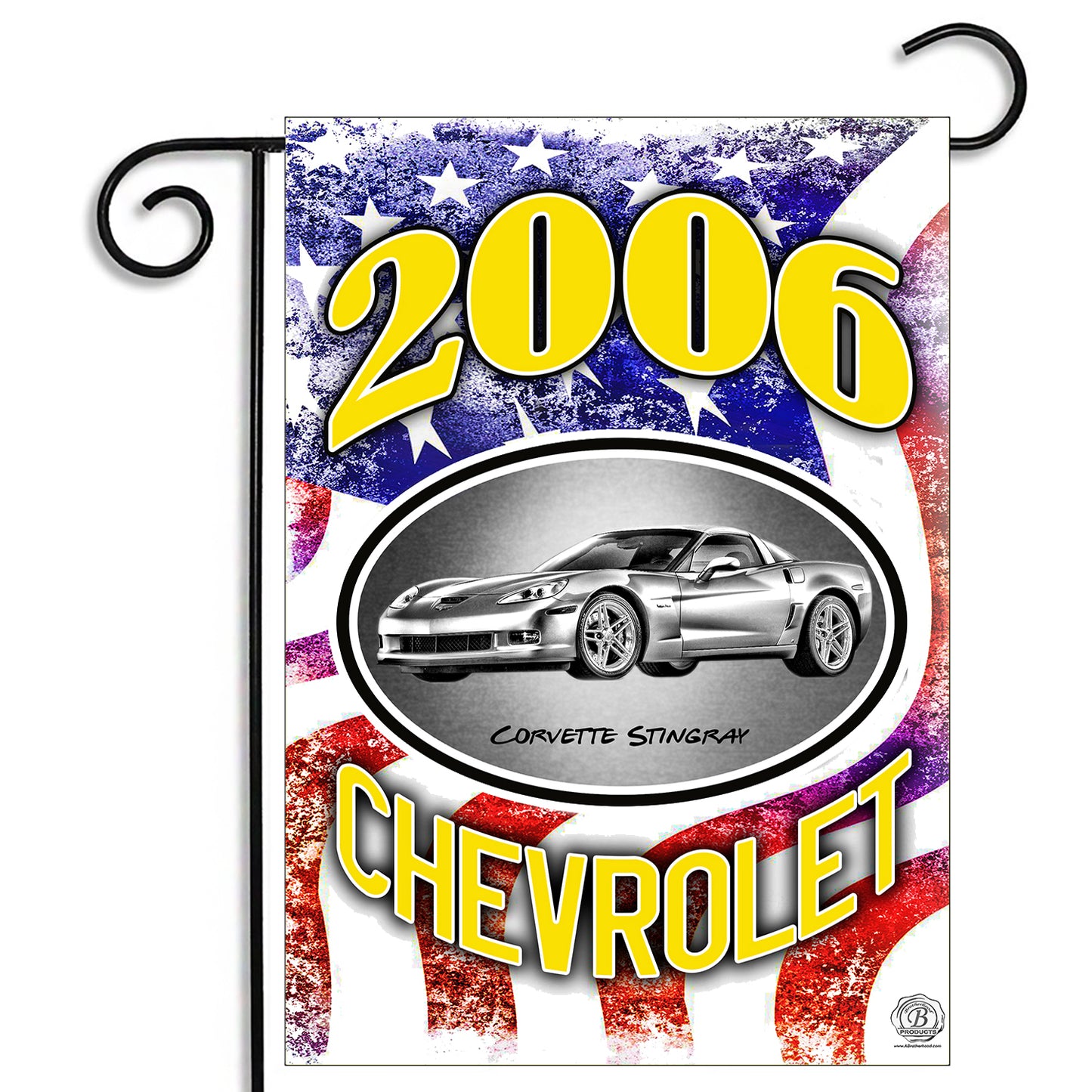 GFLG-103 Corvette  - Garden Flag 2003 through 2019 Corvette American Flag