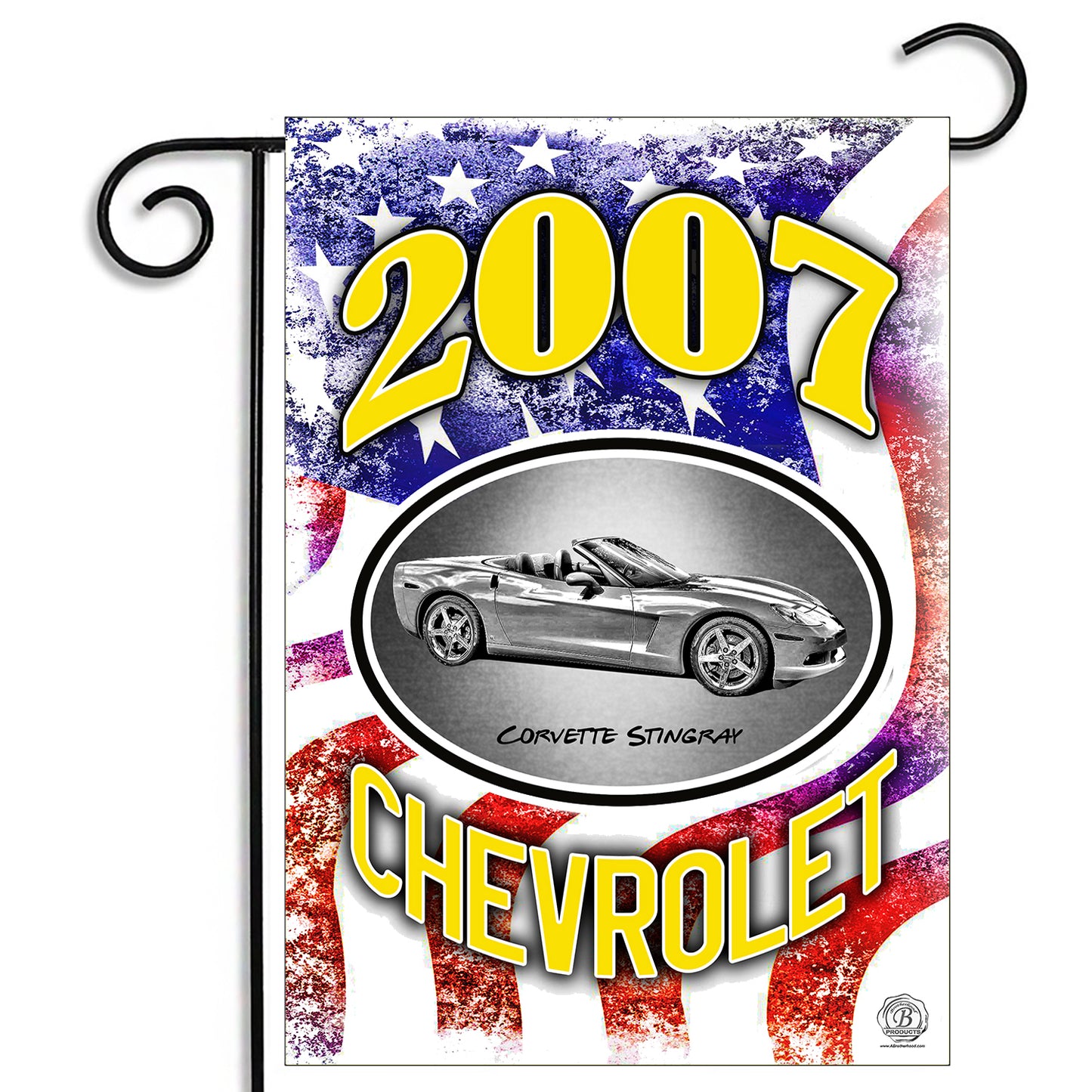 GFLG-103 Corvette  - Garden Flag 2003 through 2019 Corvette American Flag
