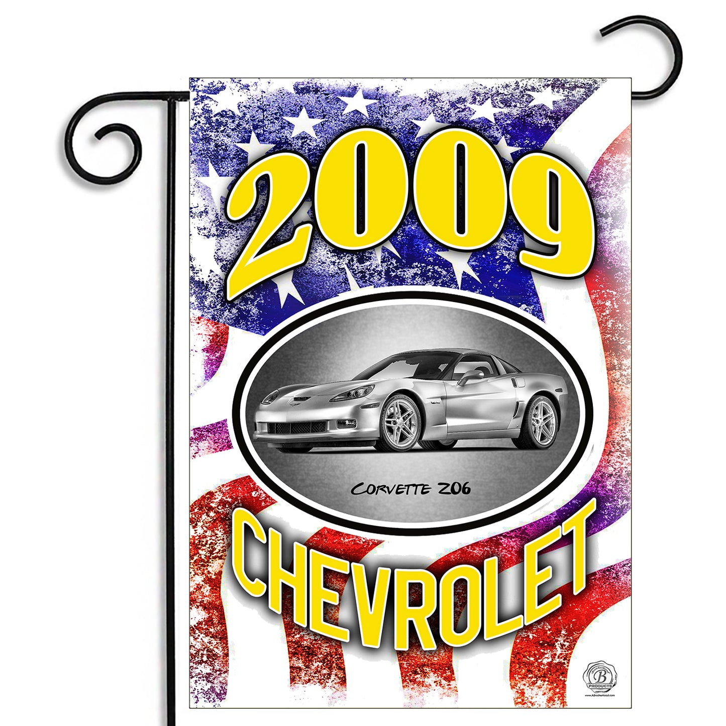 GFLG-103 Corvette  - Garden Flag 2003 through 2019 Corvette American Flag