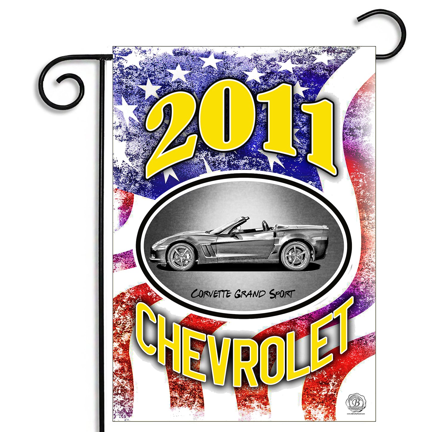 GFLG-103 Corvette  - Garden Flag 2003 through 2019 Corvette American Flag