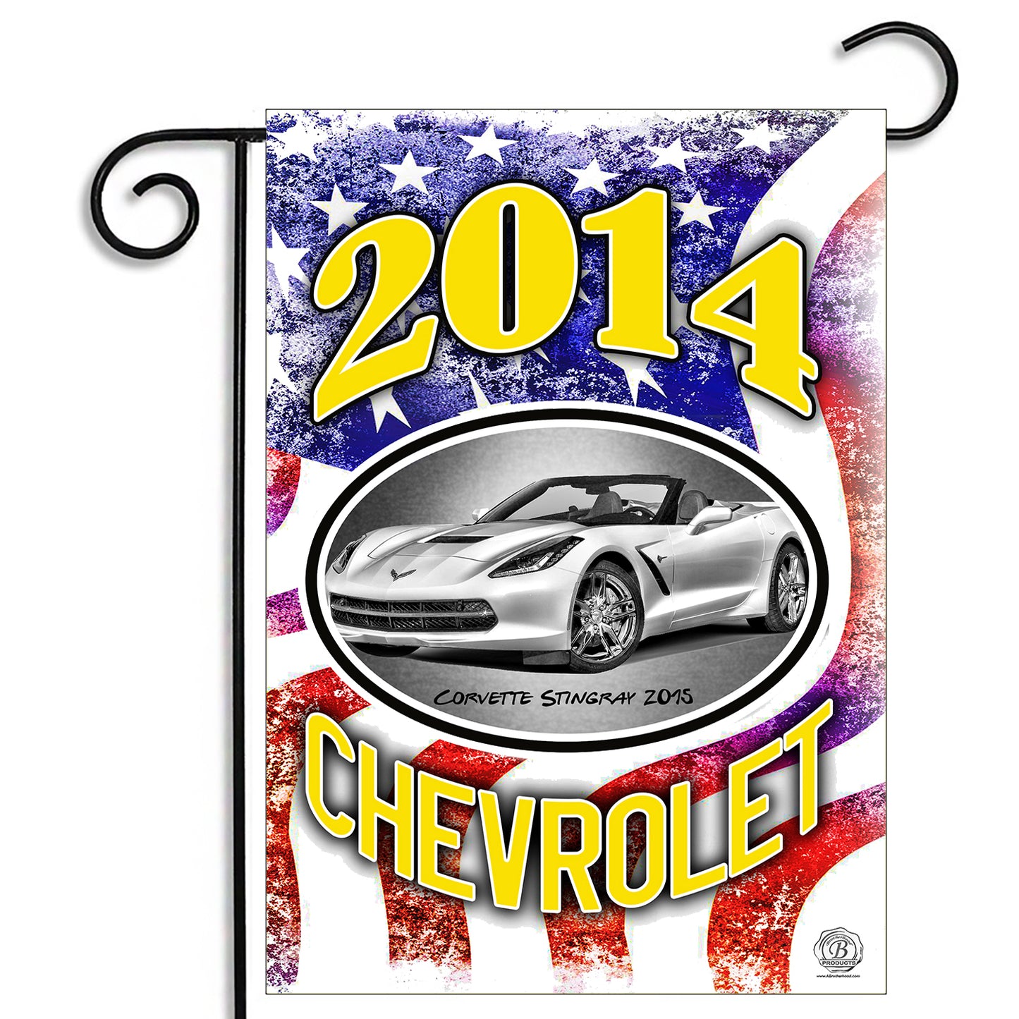 GFLG-103 Corvette  - Garden Flag 2003 through 2019 Corvette American Flag