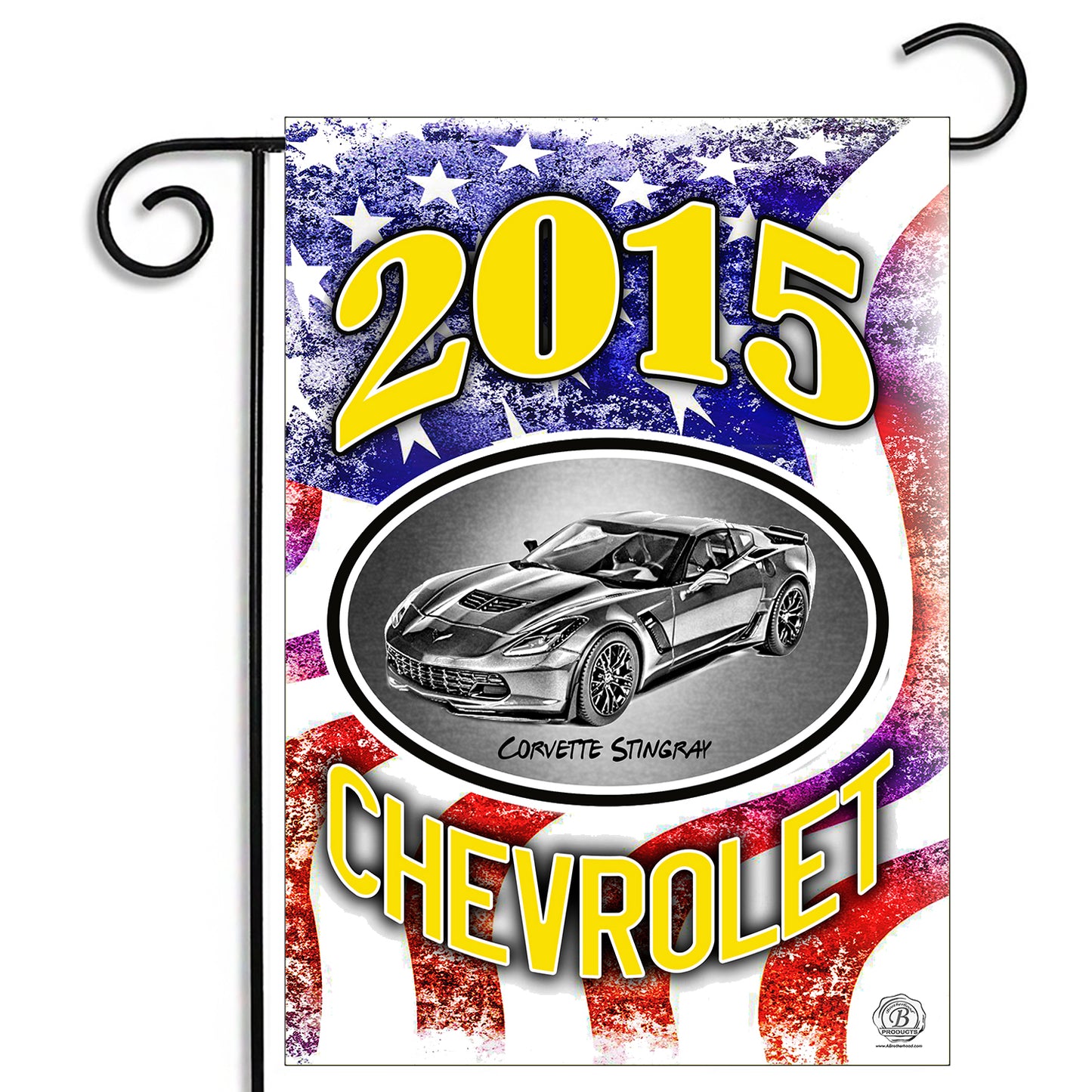 GFLG-103 Corvette  - Garden Flag 2003 through 2019 Corvette American Flag
