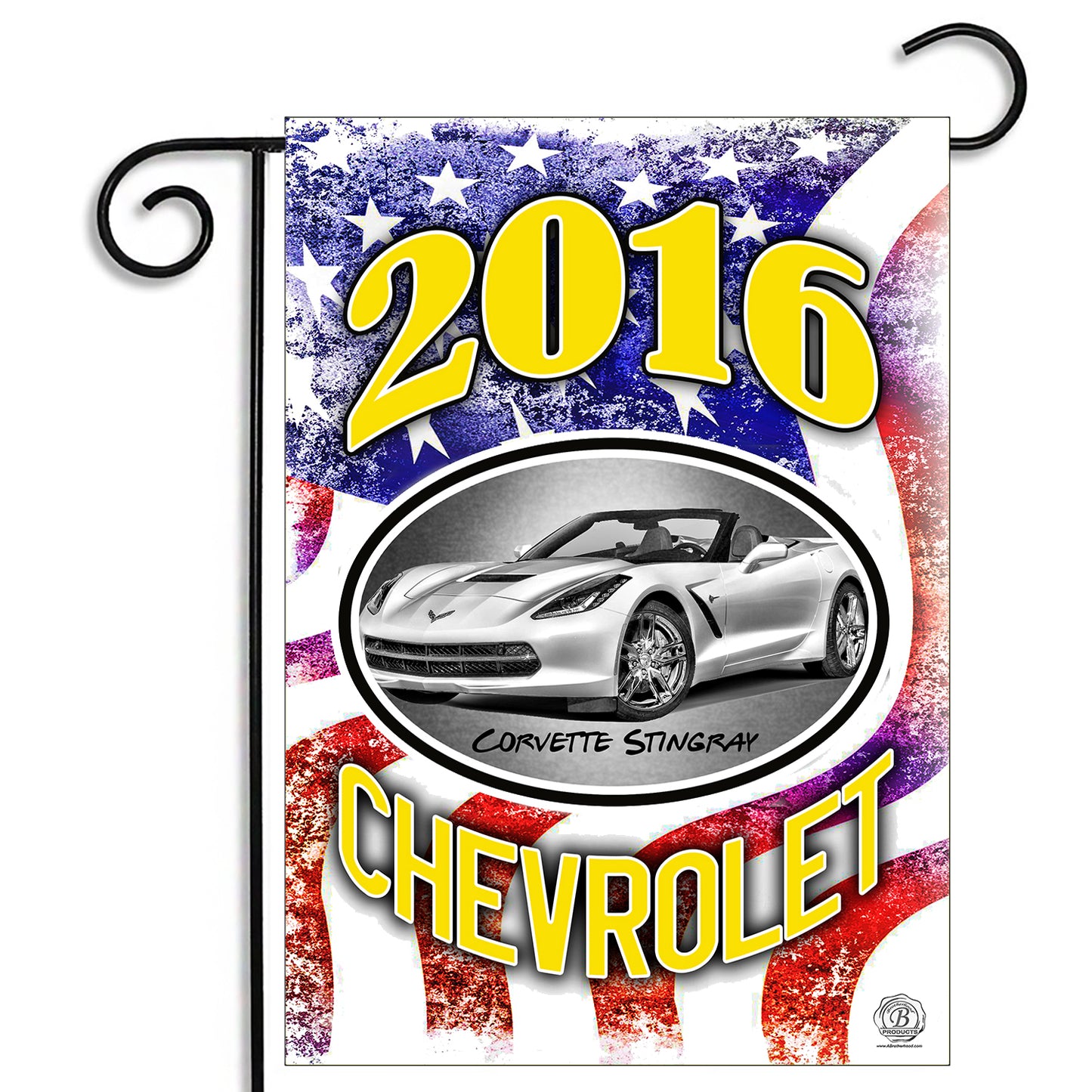 GFLG-103 Corvette  - Garden Flag 2003 through 2019 Corvette American Flag