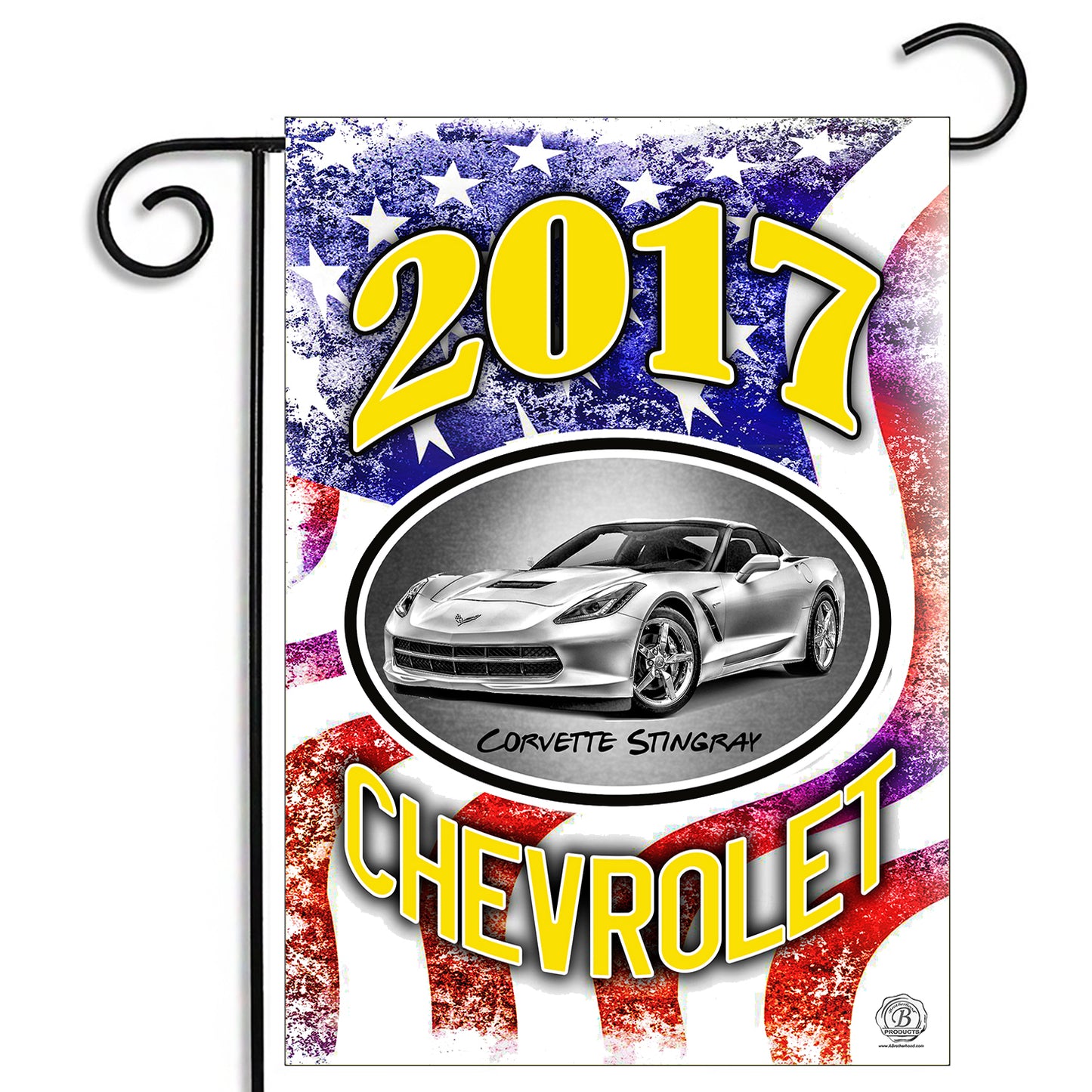 GFLG-103 Corvette  - Garden Flag 2003 through 2019 Corvette American Flag