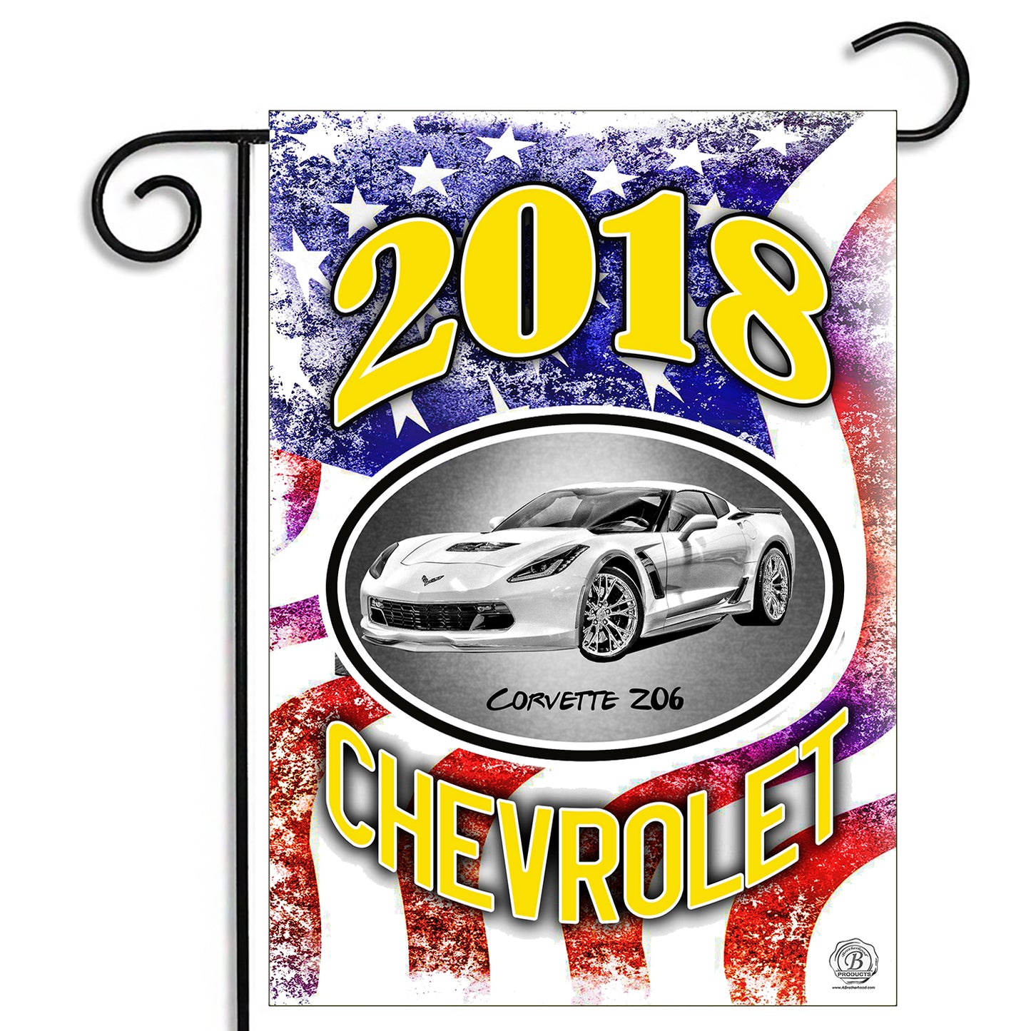 GFLG-103 Corvette  - Garden Flag 2003 through 2019 Corvette American Flag
