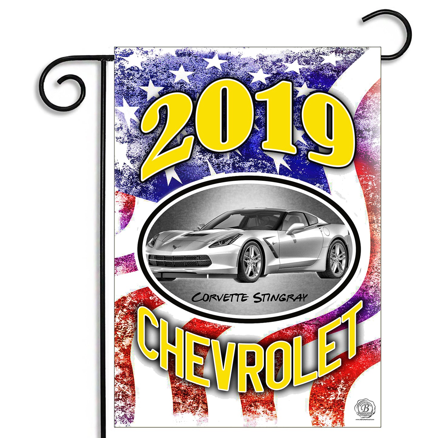 GFLG-103 Corvette  - Garden Flag 2003 through 2019 Corvette American Flag
