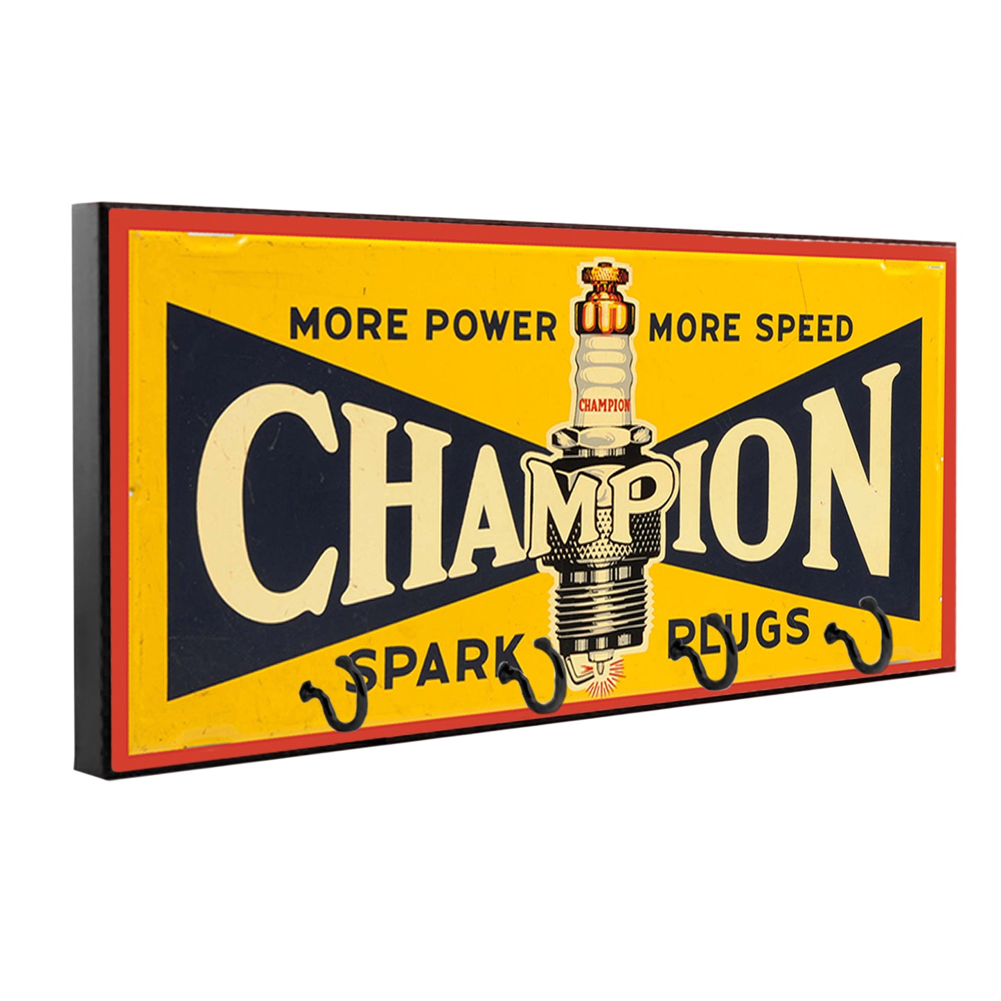 KH-065 Key Hanger - Gas Oil Champion Spark Plugs Old Ad Design