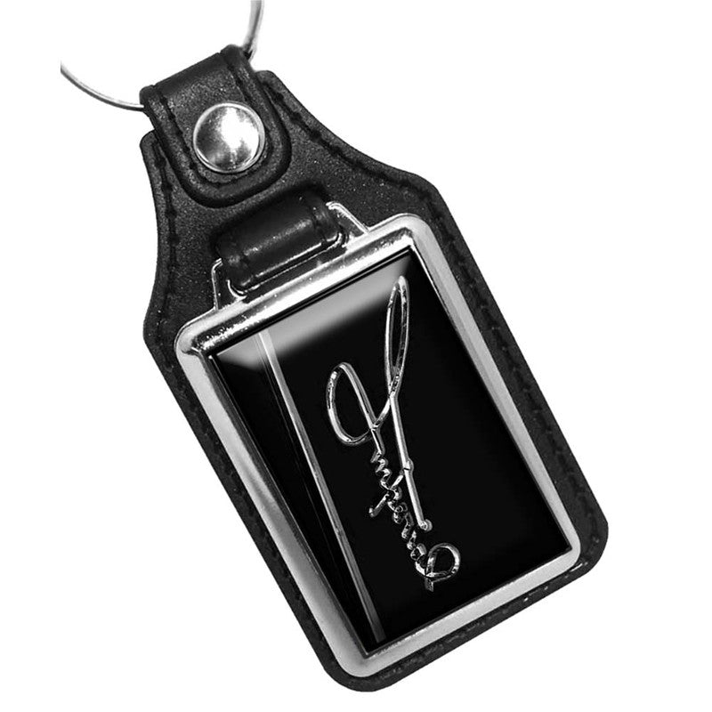 KR-027-7 Key Ring - Classic Chrysler Imperial Design Black