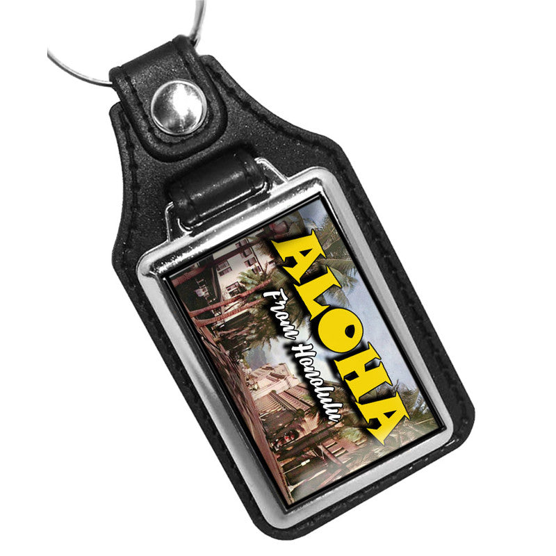 KR-1023 Key Ring - Classic Travel Destination Aloha From Honolulu Hawaii