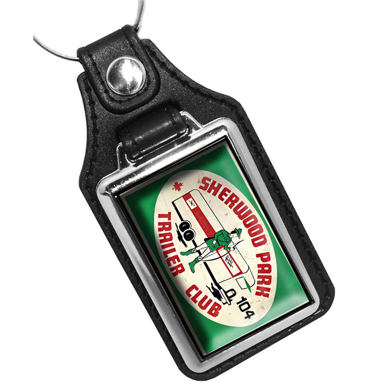 KR-1036 Key Ring - Vintage 1940 Travel Trailer Sherwood Park