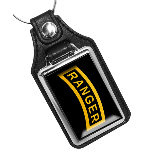KR-104 Key Ring - US Army Ranger Rocker Tab Black Gold