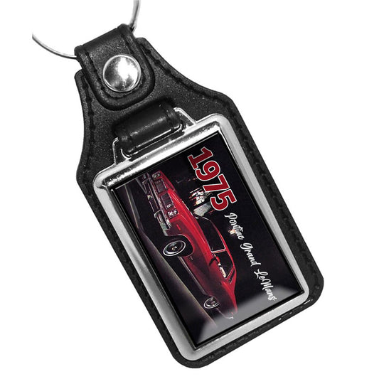 KR-1108 Key Ring - Classic 1975 Maroon Pontiac Grand LeMans