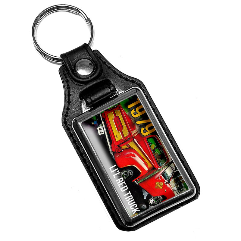 KR-1127 Key Ring - Classic 1979 Lil Red Truck Wood Panel Bed