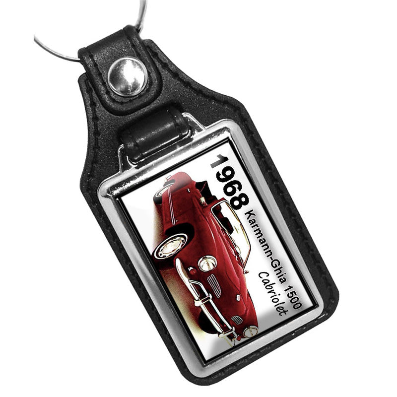 KR-1131 Key Ring - Vintage 1968 Karmann-Ghia Maroon Convertible