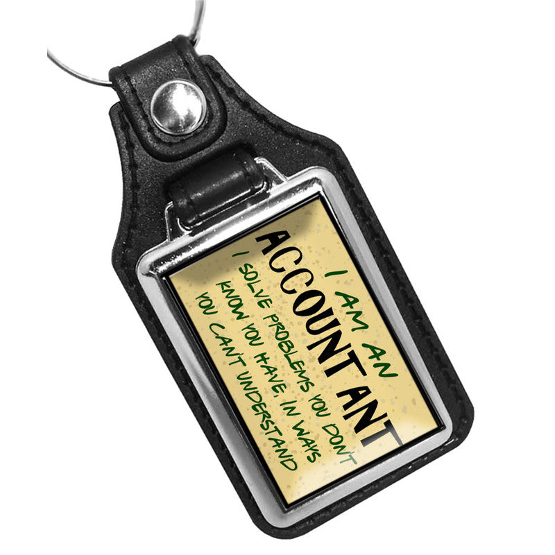 KR-1211 Key Ring - Novelty Accountant Saying I Solve Problems Accountant