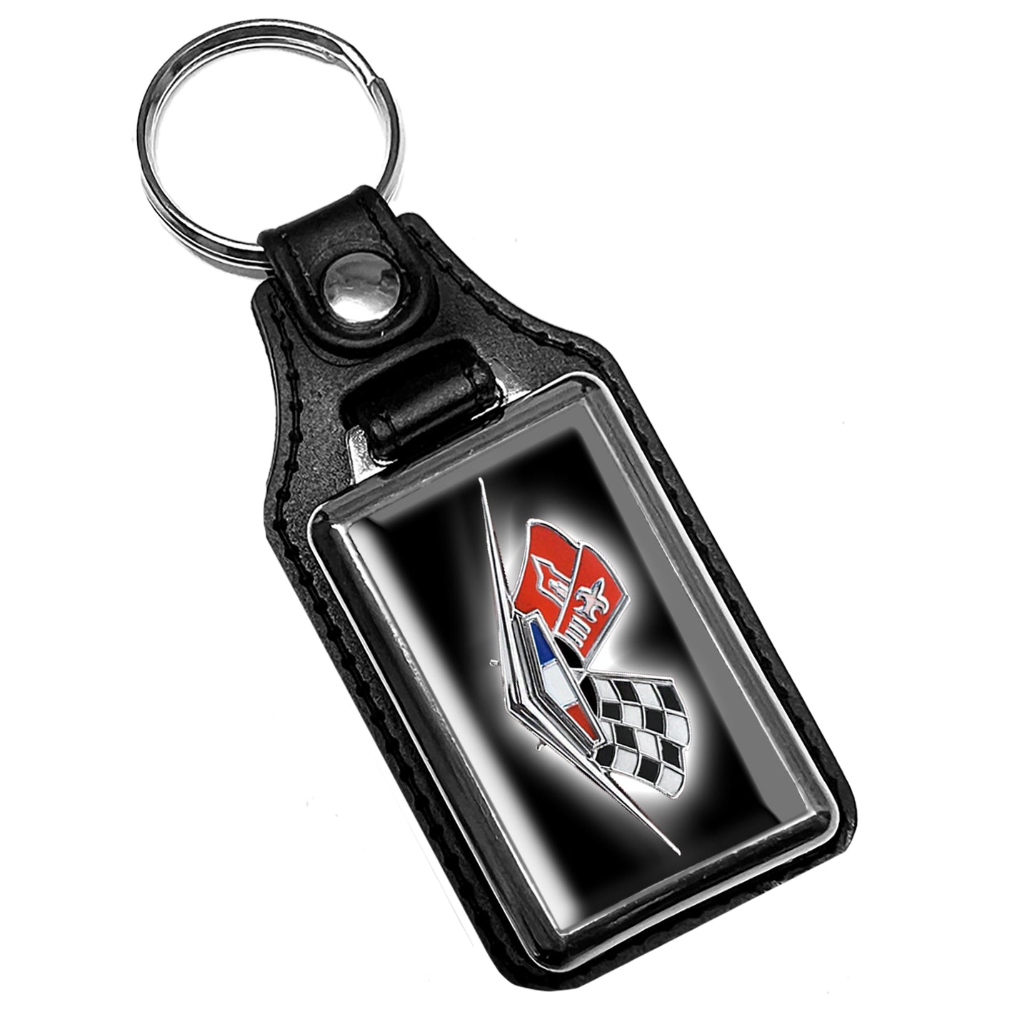 KR-1400 Key Ring - Classic 1962-1963 Impala Crossed Flags