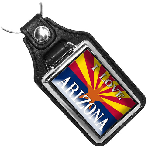 KR-1448 Key Ring - I Love Arizona State Flag Design