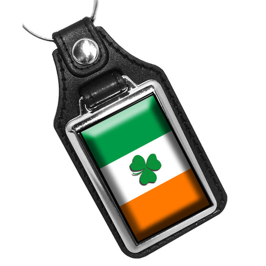 KR-1504 Key Ring - Ireland Country Flag Irish Flag with Shamrock