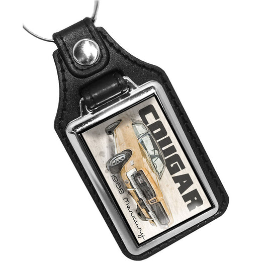 KR-1605 Key Ring - Classic 1968 Gold Mercury Cougar