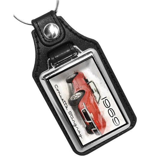 KR-1612 Key Ring - Classic 1969 Chevrolet Red Corvette