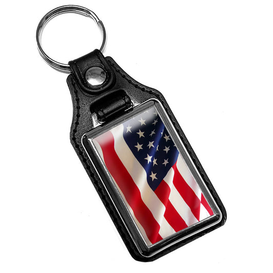 KR-1704 Key Ring - Patriotic Flowing American Flag