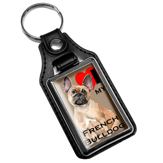 KR-1712 Key Ring - Pet Dog I Love My French Bulldog Dog