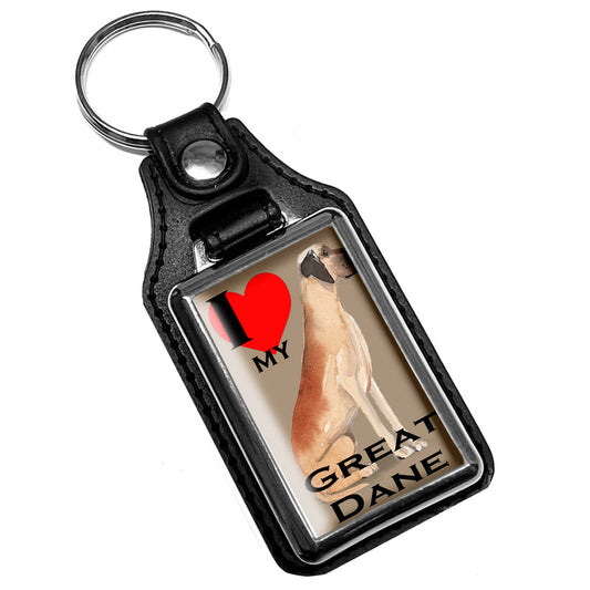 KR-1713 Key Ring - Pet Dog I Love My Great Dane Dog