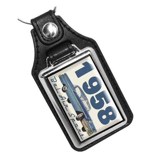 KR-1923 Key Ring - Classic 1958 Chevrolet Bel Air Sport Blue