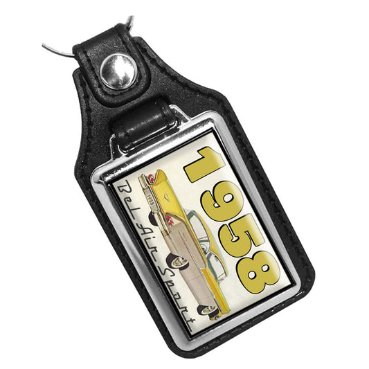 KR-1924 Key Ring - Classic 1958 Chevrolet Bel Air Sport Yellow