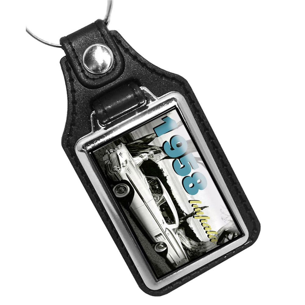 KR-1928 Key Ring - Classic 1958 Impala White Design