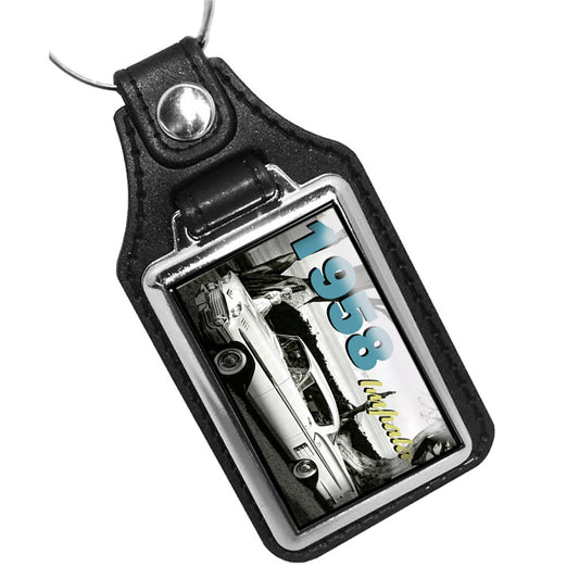 KR-1928 Key Ring - Classic 1958 Impala White Design