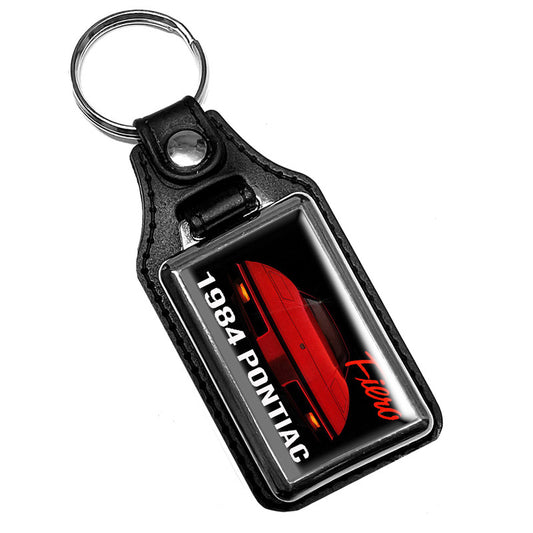 KR-1957 Key Ring - Classic 1984 Red Pontiac Fiero Advertisement