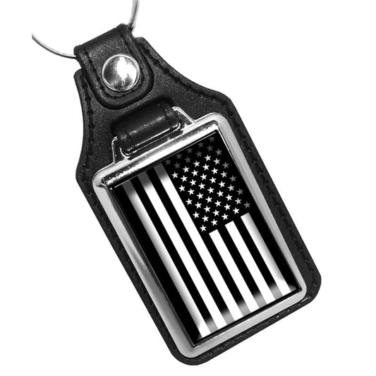 KR-222 Key Ring - Patriotic Black and White American Flag